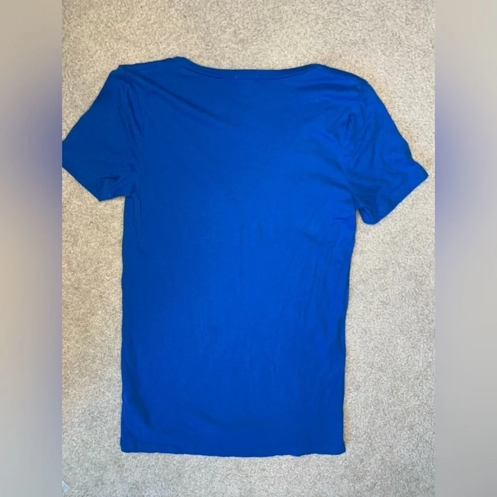 NWOT J.Crew T-Shirt Women V Neck Royal Blue‎ 100% Cotton Size Small